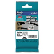 Brother TZe Flexible Tape Cartridge for P-Touch Labeler, 0.7x26.2ft, Blk on Wht TZEFX241